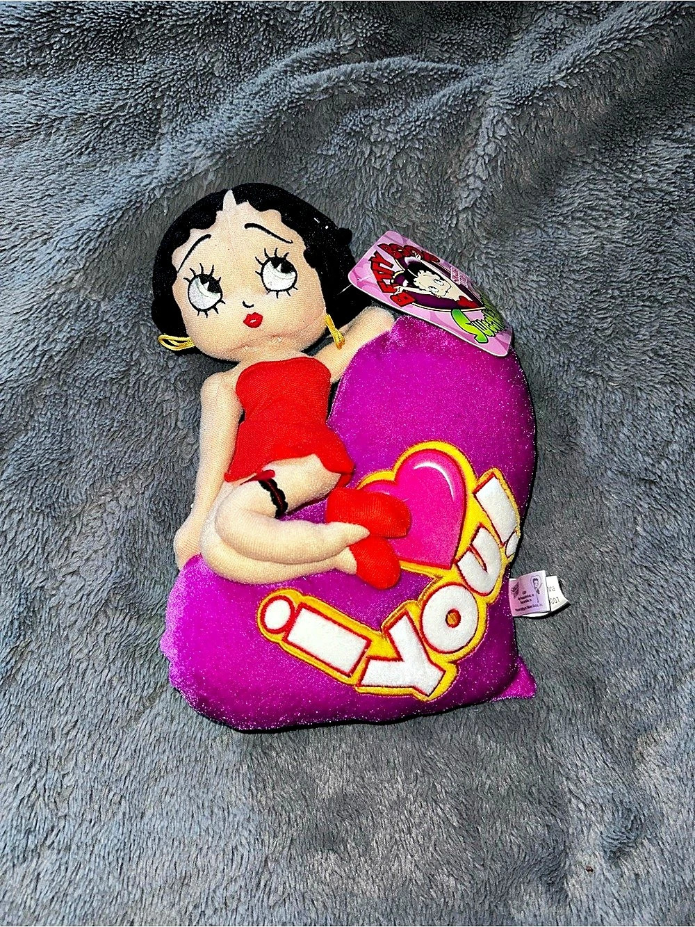 Betty Boop I Heart You Plush Doll Pink & Red